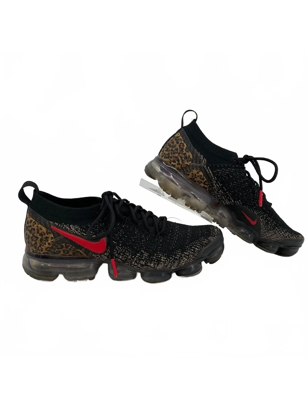 Nike Black Brown Leopard Print Air VaporMax Flyknit 2 Sneakers | Women’s US 8.5